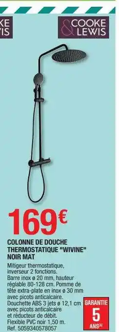 Brico Dépôt Colonne de douche thermostatique offre