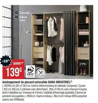 Bricorama Aménagement de placard extensible dana industriel offre