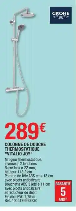 Brico Dépôt Colonne de douche thermostatique offre