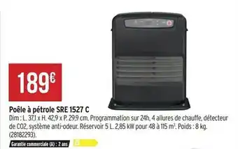 Bricorama Poêle à pétrole sre 1527 c offre