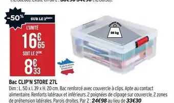 Bricorama Bac clip'n store 27l offre