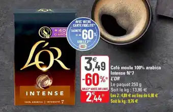 G20 Café moulu 100% arabica intense n°7 l'or offre