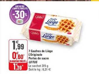 G20 7 gaufres de liège l'originale perles de sucre lotus offre