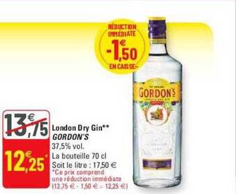 G20 London dry gin gordon's offre