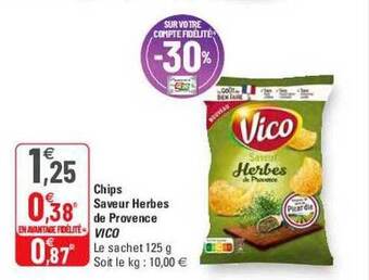 G20 Chips saveur herbes de provence vico offre