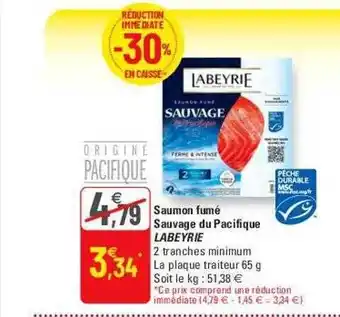 G20 Saumon fumé sauvage du pacifique labeyrie offre