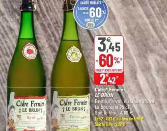 G20 Cidre fermier le brun offre