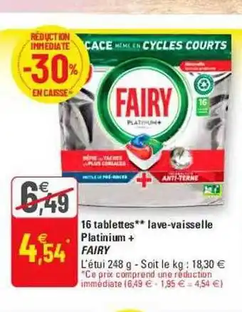 G20 16 tablettes lave-vaisselle platinium + fairy offre