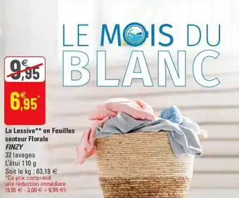G20 La lessive en feuilles senteur florale finzy offre
