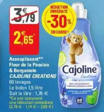 G20 Assouplissant fleur de la passion & bergamote cajoline creations offre