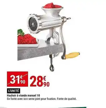 Gamm vert Hachoir à viande manuel 10 offre