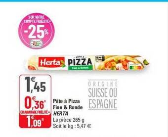 G20 Pâte à pizza fine & ronde herta offre