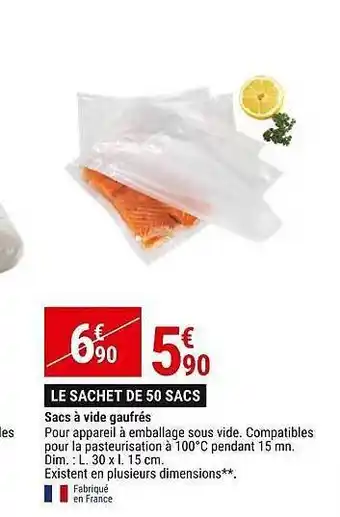 Gamm vert Sacs à vide gaufrés offre
