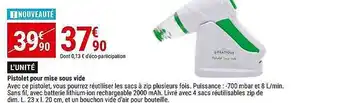 Gamm vert Pistolet pour mise sous vide offre
