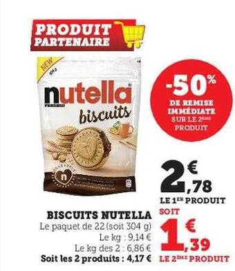 Hyper U Biscuits nutella offre