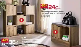 Gifi Banc range-chaussure adam étagère adam 9 niches offre