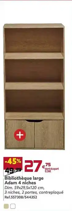 Gifi Bibliothèque large adam 4 niches offre