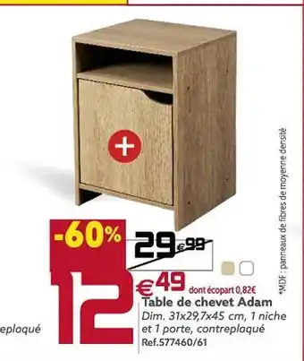 Gifi Table de chevet adam offre