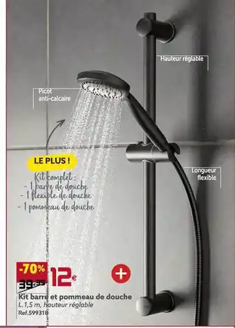 Kit barre et pommeau de douche