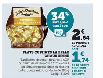 Hyper U Plats cuisinés la belle chaurienne offre
