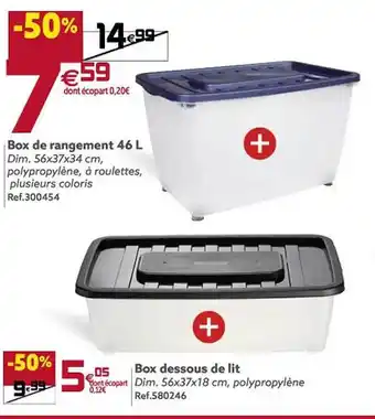 Gifi Box de rangement 46l box dessous de lit offre