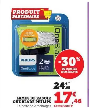Hyper U Lames de rasoir one blade philips offre