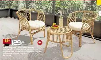 Gifi Salon de jardin louise rotin naturel offre
