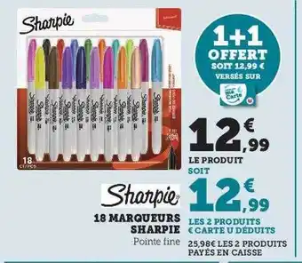 Hyper U 18 marqueurs sharpie offre