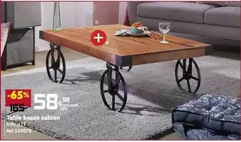 Gifi Table basse saloon offre