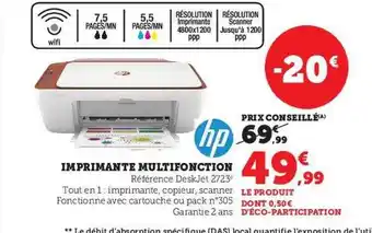 Hyper U Imprimante multifonction hp offre