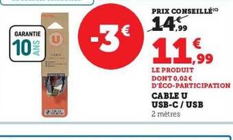 Hyper U Câble u usb-c - usb offre