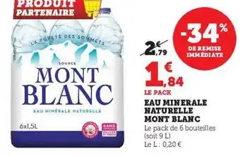 Hyper U Eau minérale naturelle mont blanc offre
