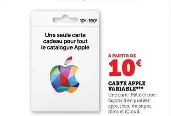 Hyper U Carte apple variable offre