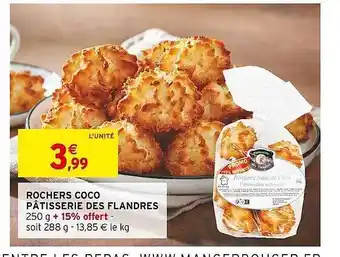 Intermarché Rochers coco pâtisserie des flandres offre