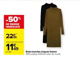 Carrefour Robe manches longues femme offre