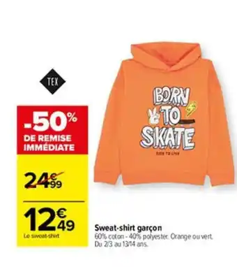 Carrefour Sweat-shirt garçon offre