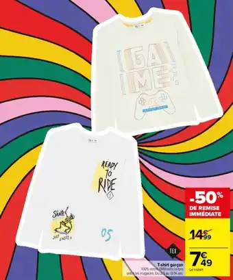 Carrefour T-shirt garçon offre