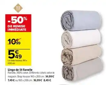 Carrefour Linge de lit flanelle offre