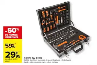 Carrefour Mallette 102 pièces offre