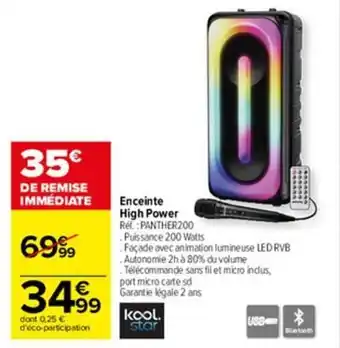 Carrefour Enceinte high power offre