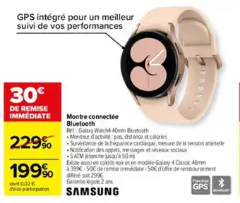 Carrefour Montre connectée bluetooth offre