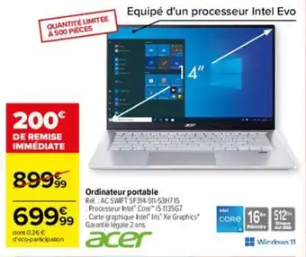 Carrefour Ordinateur portable offre
