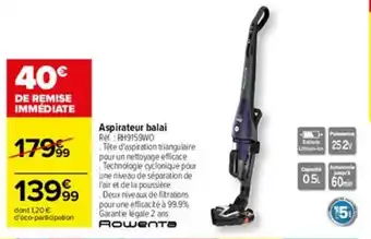 Carrefour Aspirateur balai offre