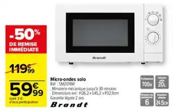 Carrefour Micro-ondes solo offre