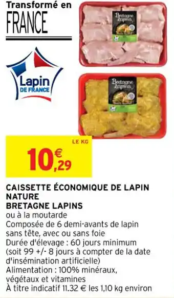 Intermarché Caissette économique de lapin nature bretagne lapins offre