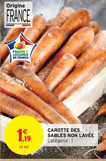 Intermarché Carotte des sables non lavée offre