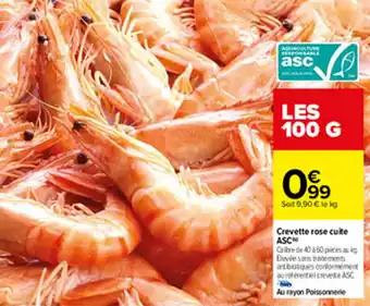 Carrefour Crevette rose cuite ASC offre