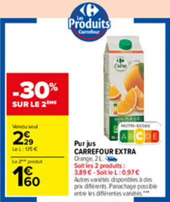 Carrefour Pur jus CARREFOUR EXTRA offre