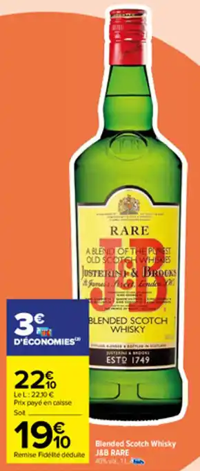 Carrefour Blended scotch whisky J&B RARE offre