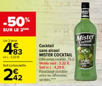 Carrefour Cocktail sans alcool MISTER COCKTAIL offre